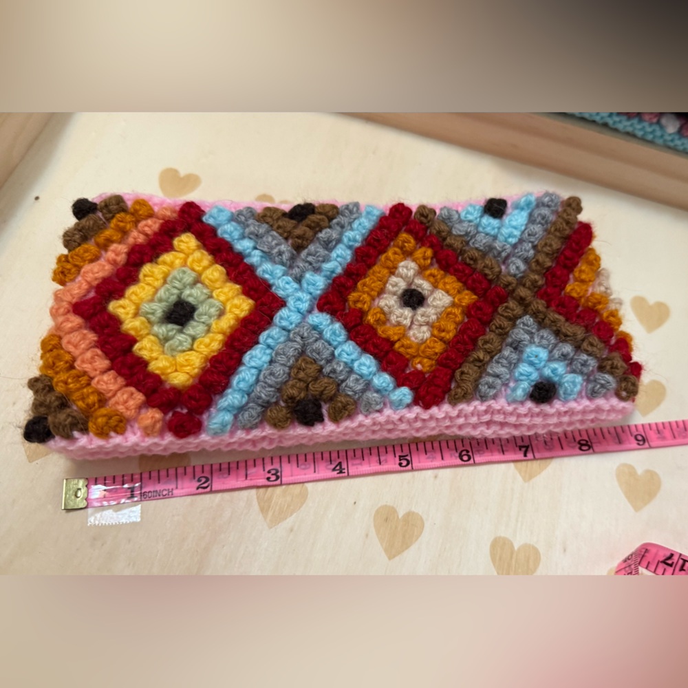 Peruvian Alpaca Wool Colorful Crochet Headband